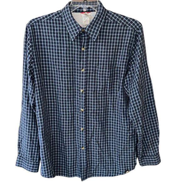 The North Face Men's Plaid Long Sleeve Button Down Shirt Blue Plaid Size‎ Large - Picture 1 of 6